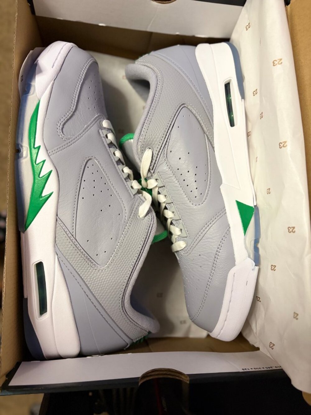 Jordan Sixty Plus Low Wolf Grey Lucky Green Men's 13 Brand New in Box